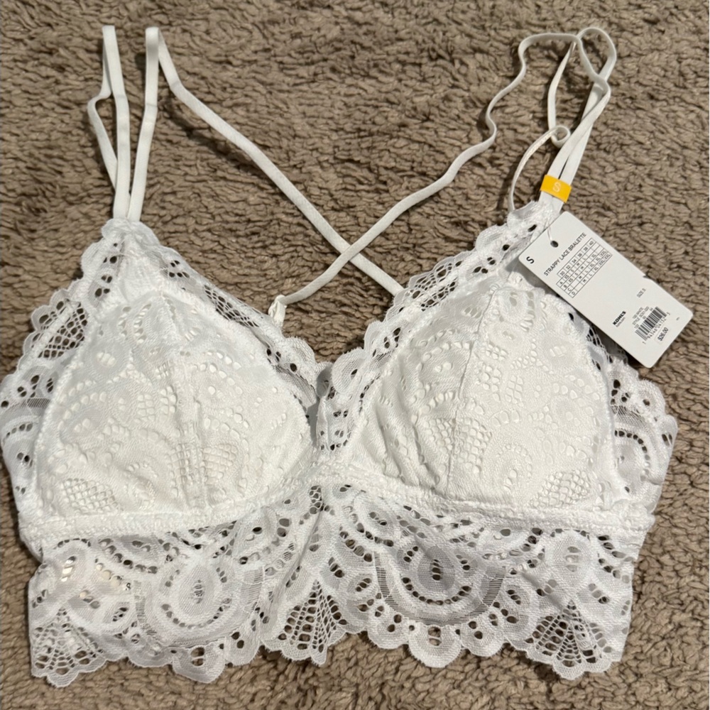 Elegant White Lace Bralette